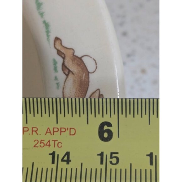 Vintage Signed Barbara Vernon Royal Doulton Bunnykins Apple Picking Baby Bowl - Picture 7 of 8